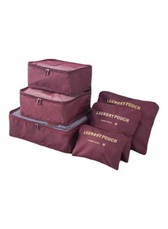 6-Piece Travel Organizer Set Wine Red