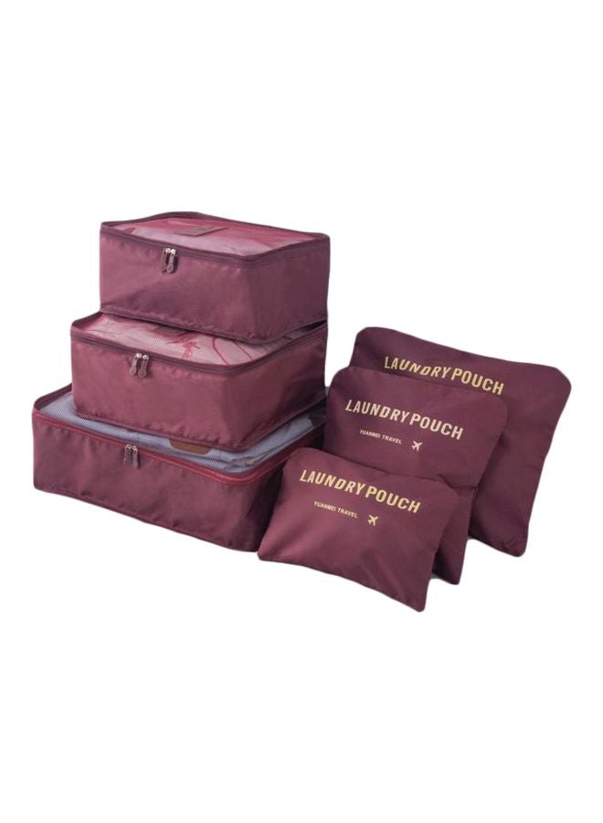 Generic - 6-Piece Travel Organizer Set Wine Red - Image 1