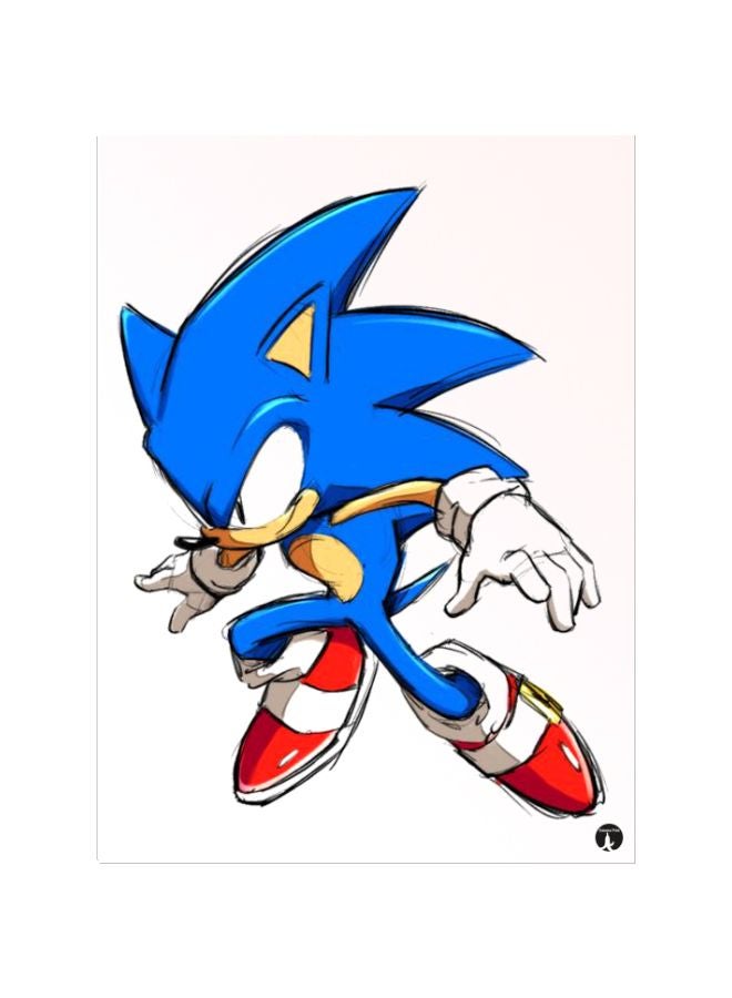 BP Video Game Sonic Printed Mousepad Blue/Red/White