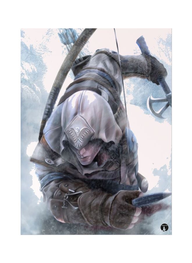 BP Assassin's Creed Theme Printed Mousepad Grey/Blue/White