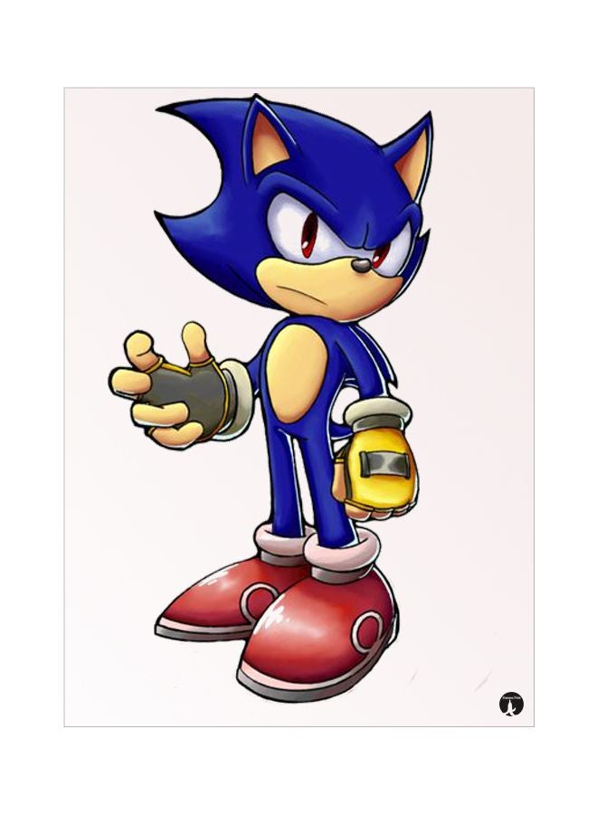 بي بي لوحة ماوس مطبوع عليها رسمة مستوحاة من لعبة الفيديو "Sonic" أزرق/أصفر/أحمر