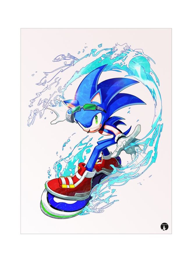 بي بي وسادة ماوس مطبوعة بشخصية Sonic أزرق/أحمر/أبيض