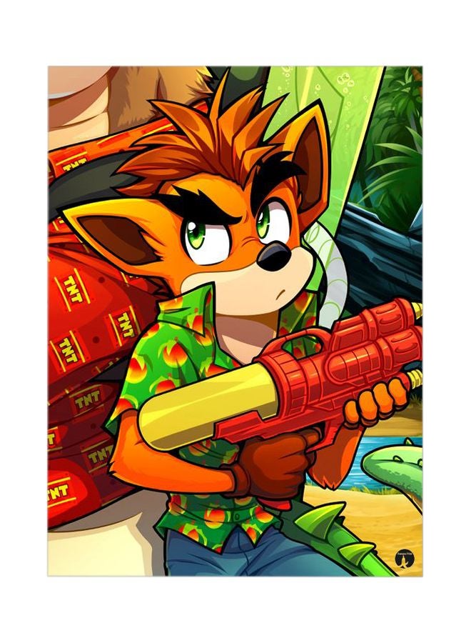 Crash Printed Mousepad Green/Red/Yellow