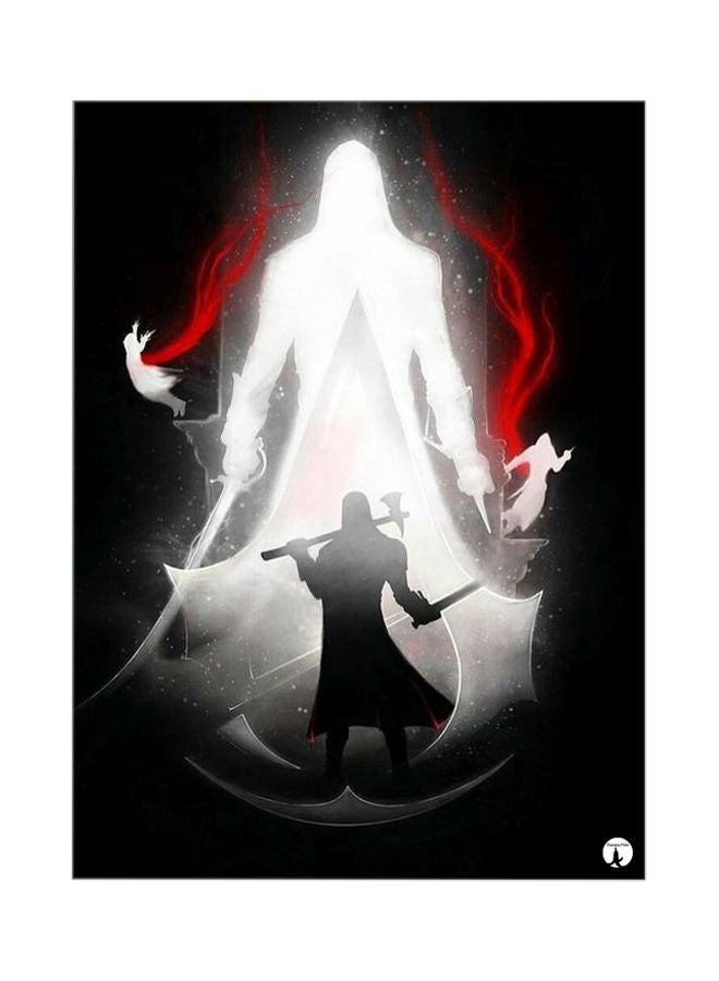 بي بي وسادة ماوس مطبوعة برسمة للعبة الفيديو Assassin's Creed أسود / أبيض / أحمر