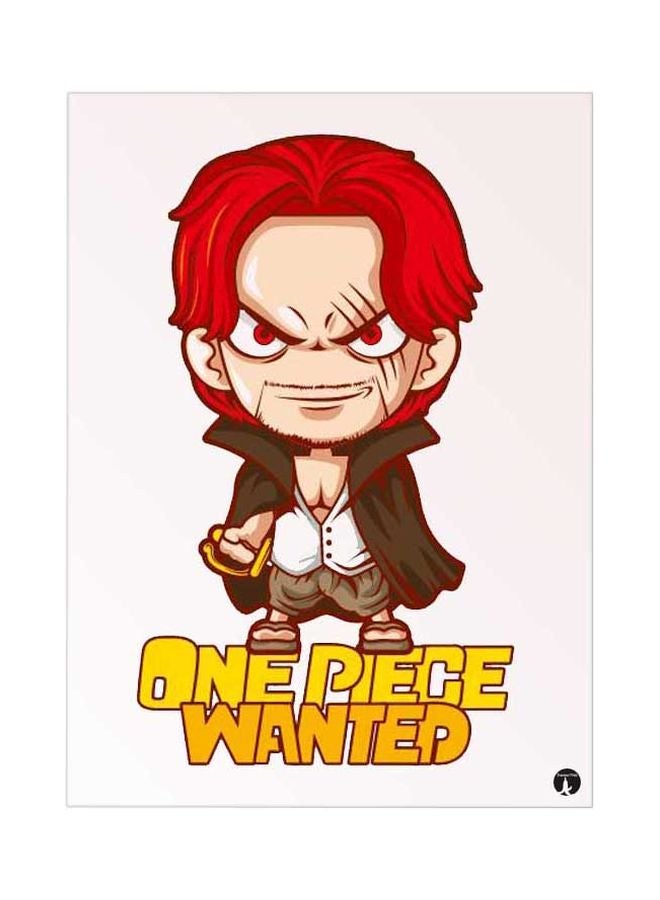 Anime Printed Mouse Pad Red/Beige/White