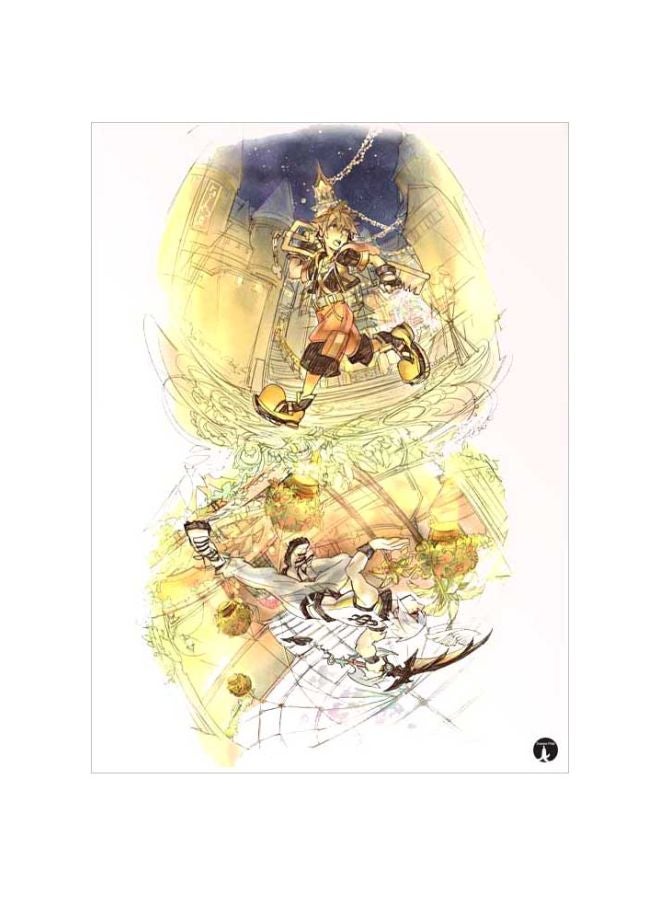 BP Kingdo Hearts Printed Mouse Pad Pink/Yellow/Grey