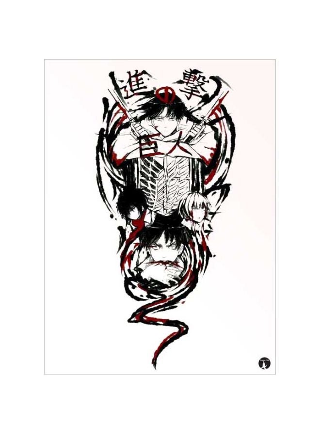 BP Animation Attack On Titan Printed Mouse Pad Black/White