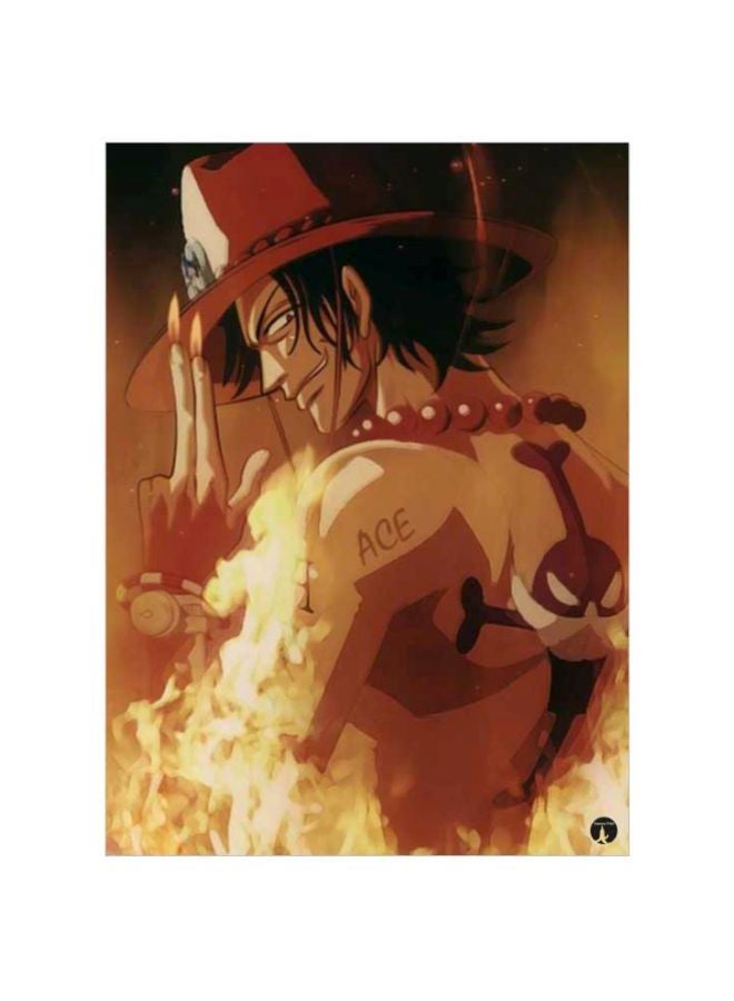 BP The Anime One Piece Printed Mousepad Orange/Yellow