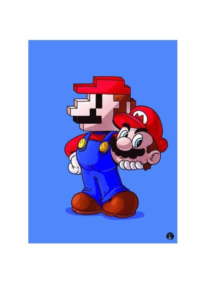 BP Super Mario Theme Printed Mouse Pad Red/Blue/White