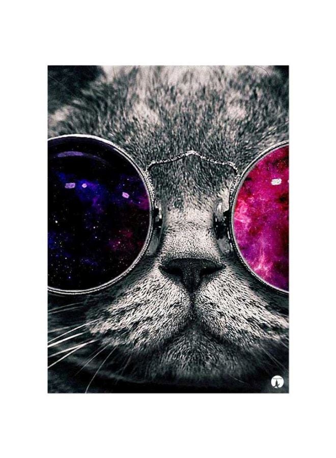 Cat Printed Mousepad Grey/Pink/Purple