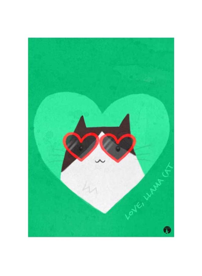 Cat Printed Mousepad Green/White/Black