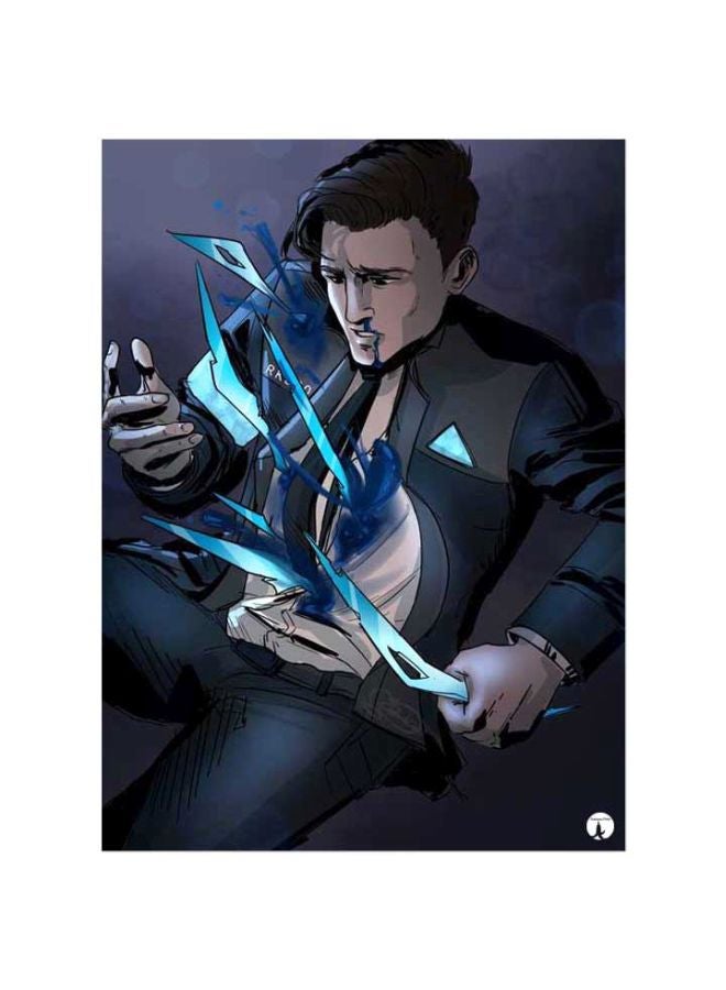 BP Detroit Become Human Printed Mousepad Blue/White/Black