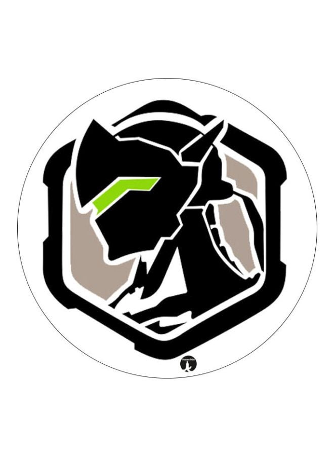 لوحة ماوس مطبوع عليها تصميم مستوحى من لعبة الفيديو "Overwatch" أسود / رمادي / أخضر