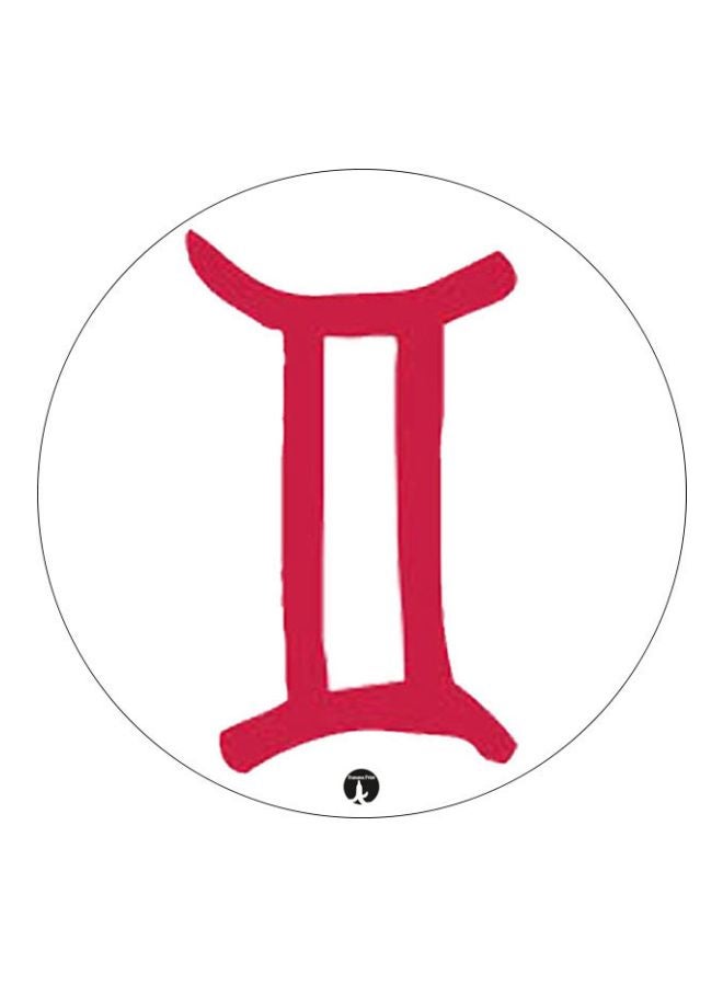 لوحة ماوس بطبعة علامة برج الجوزاء أبيض/ وردي