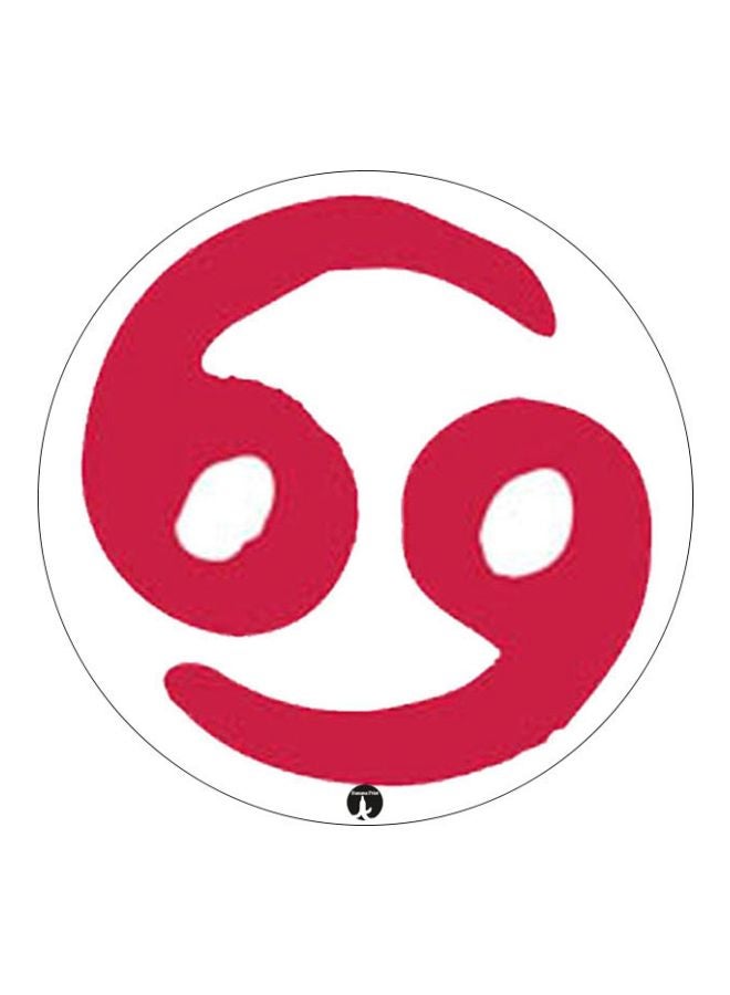 لوحة ماوس بطبعة رمز برج السرطان أبيض/ وردي