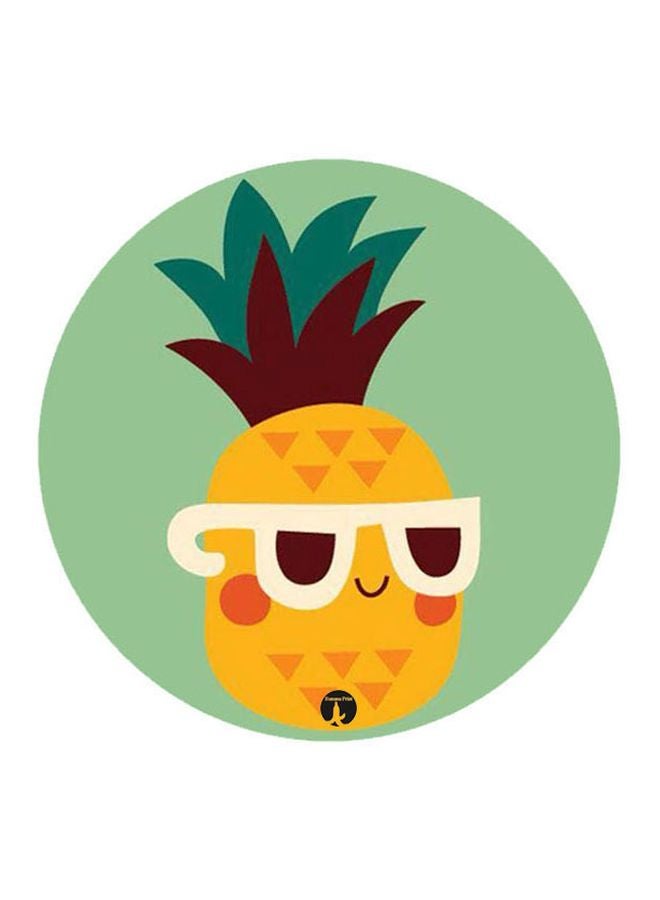 A Mouse Padeapple Printed Mousepad Green/Orange/Brown