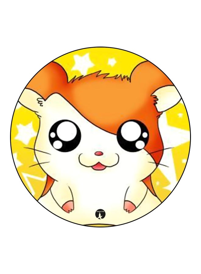 Anime Hamtaro Printed Mousepad Yellow/Orange/Beige