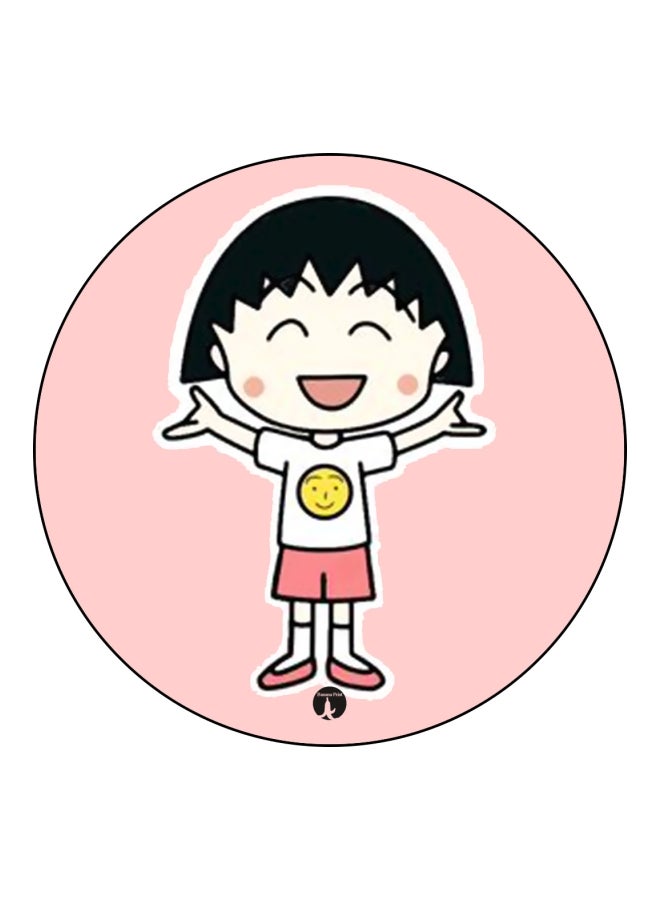 BP The Anime Chibi Maruko Chan Printed Mousepad Pink/Black/Yellow