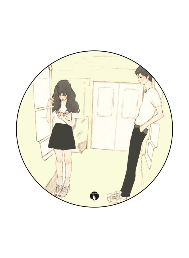 BP Boy And A Girl Theme Printed Mousepad Yellow/Black/Brown