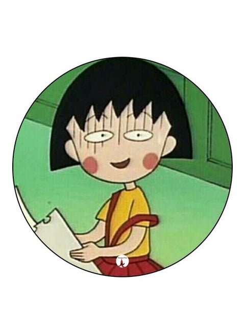 Animation Chibi Maruko Chan Printed Mousepad Green/Yellow/Red