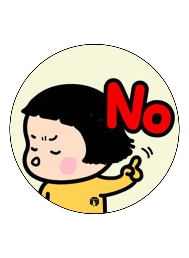 بي بي لوحة ماوس مطبوع عليها رسمة فتاة أسود/ أصفر/ أحمر