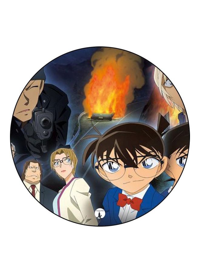 Animation Detective Conan Printed Mousepad Blue/White/Red