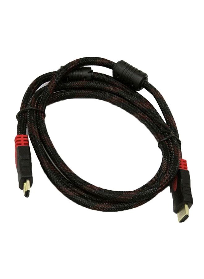 كابل HDMI بلاتينيوم أحمر وأسود