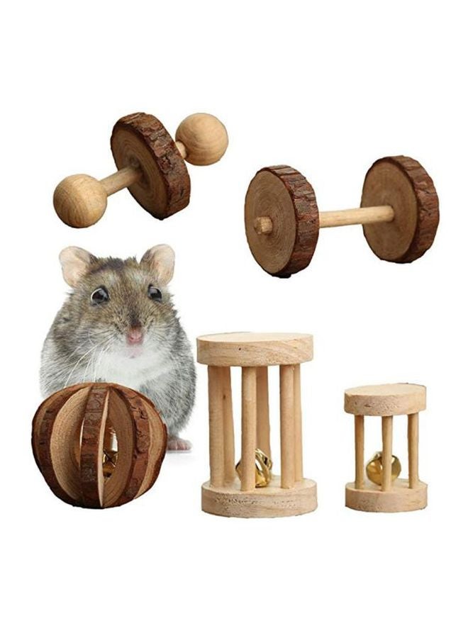 Pack Of 5 Hamster Chew Toys Brown/Beige 18cm - Image 2