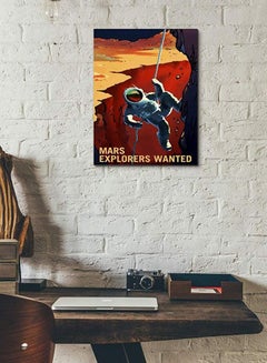 Epic Graffiti Mars Series Explorers Wanted Giclee Canvas Wall Art Blue/Red 12 x 18inch  - Image 2