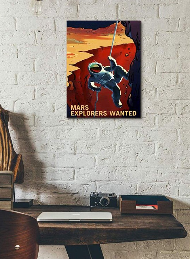 Epic Graffiti Mars Series Explorers Wanted Giclee Canvas Wall Art Blue/Red 12 x 18inch  - Image 2