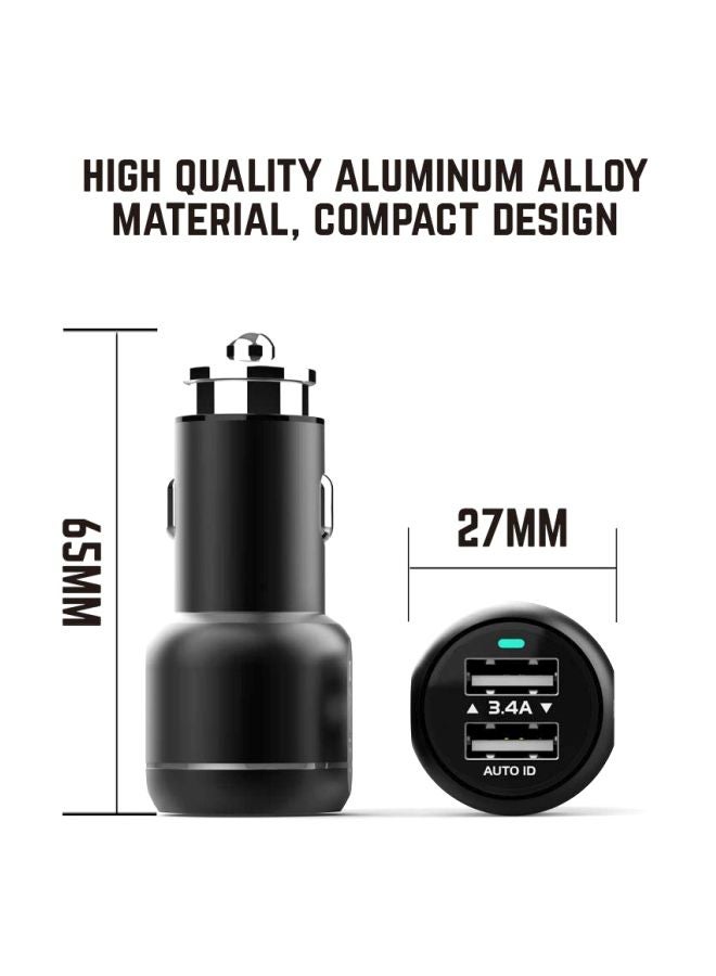Bavin Dual USB Port Car Charger Black - Image 2
