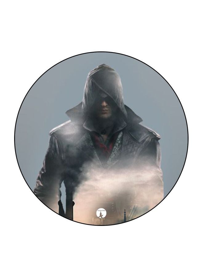 بي بي وسادة ماوس مطبوعة برسمة للعبة الفيديو Assassin's Creed رمادي/بيج/أسود