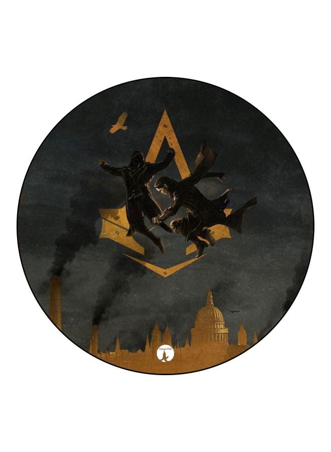 BP Assassin's Creed Theme Printed Mouse Pad Black/Grey/Yellow