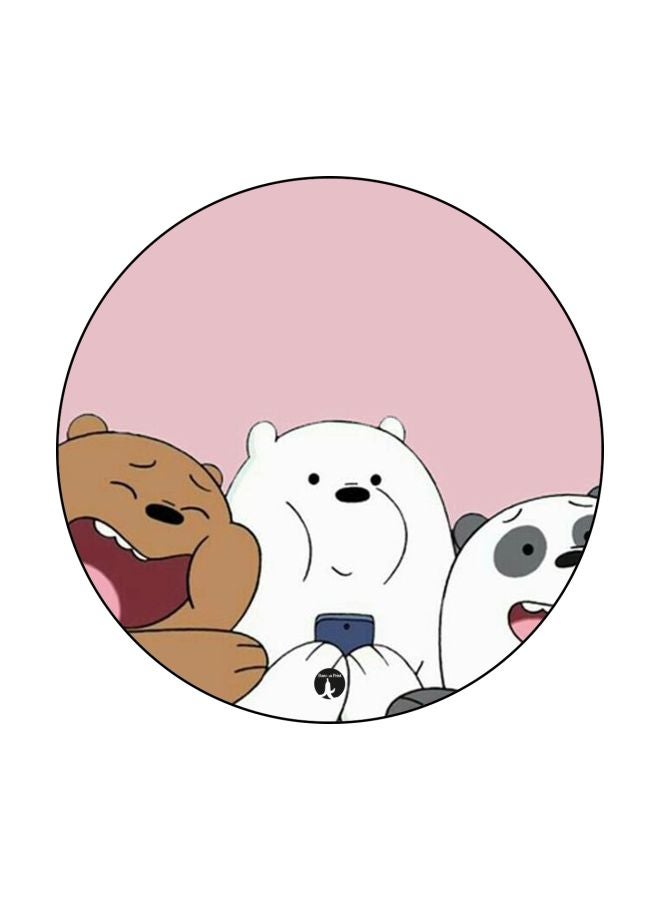 بي بي لوحة ماوس بطبعة من مسلسل "We Bare Bears" وردي/ أبيض/ بني 