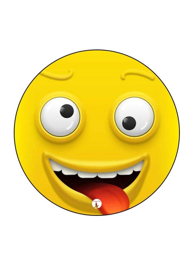 Funny Face Printed Mousepad Yellow/White/Red