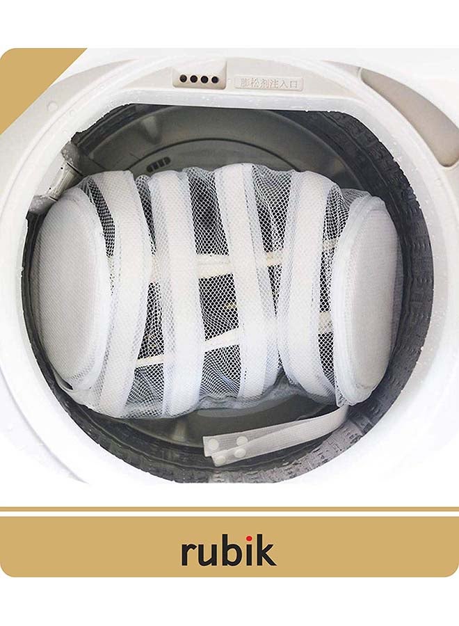 Shoes Laundry Net Hanging Wash Bag White 10x10x5cm - Image 4