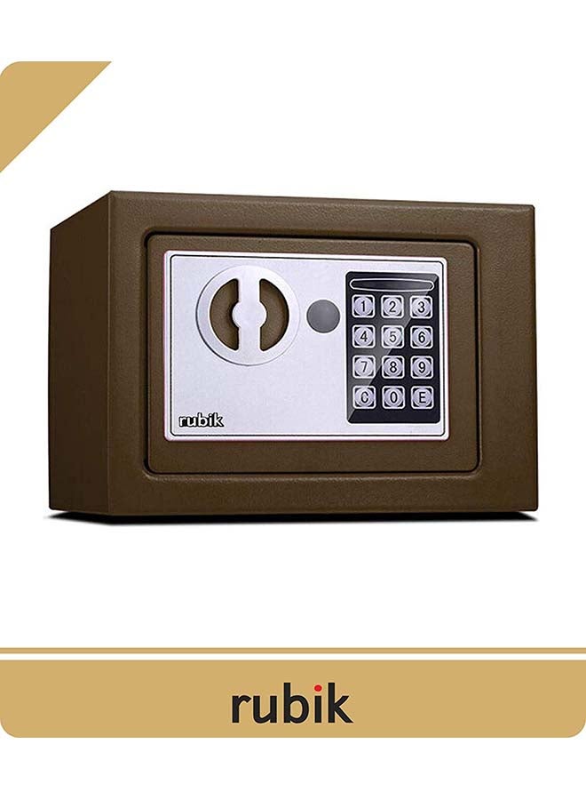 Mini Electronic Digital Security Safe Box With Keypad Lock Brown 23x17x17cm