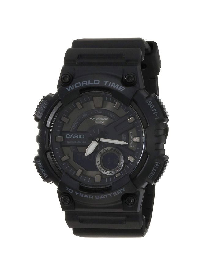 كاسيو ساعة يد رقمية وبعقارب مقاومة للماء طراز AEQ-110W-1BVDF - 47 مم - أسود للرجال - Image 1