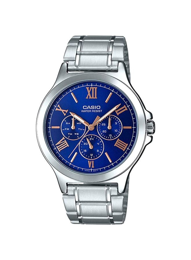 CASIO Men's Enticer Water Resistant Analog Watch MTP-V300D-2AUDF - 42 mm - Silver  - Image 1