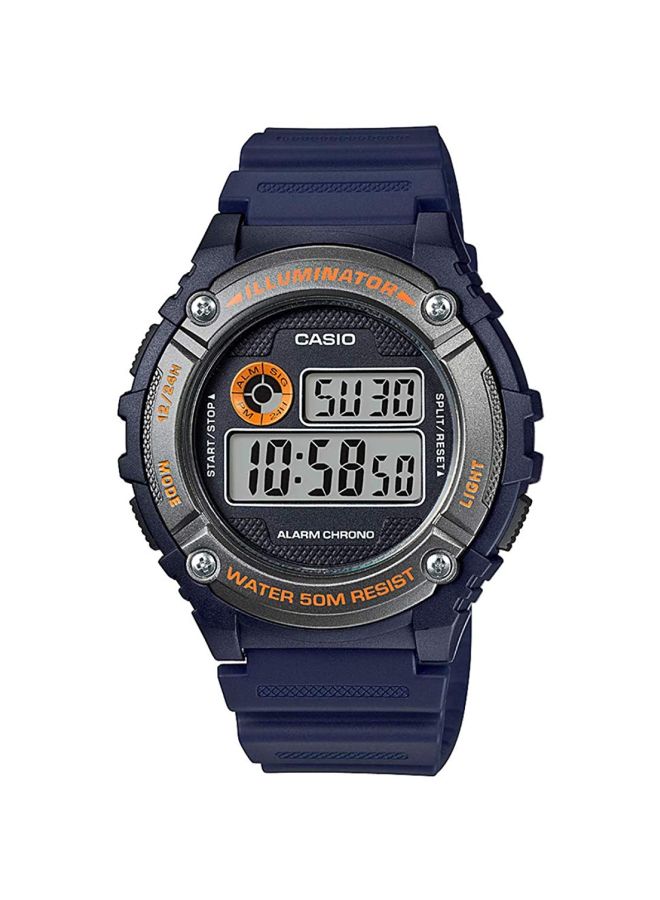 كاسيو ساعة يد رقمية للشباب طراز W-216H-2BVDF - مقاس 46 مم - لون أزرق للرجال - Image 1