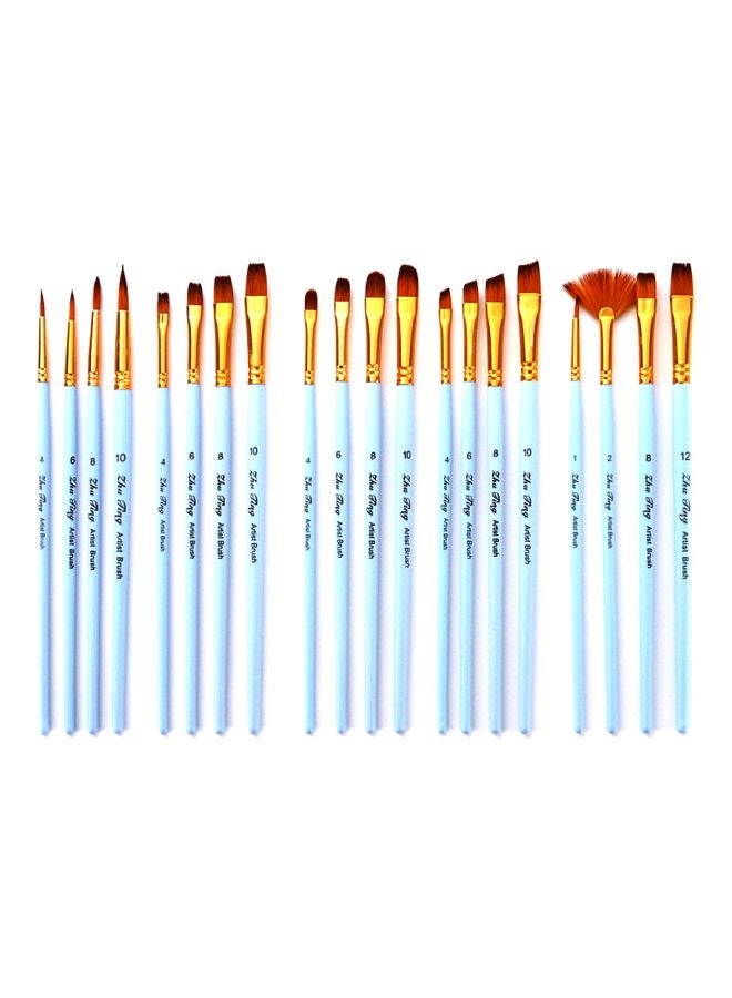 طقم فرش رسم للفنانين من 20 قطعة أزرقذهبي - Image 1