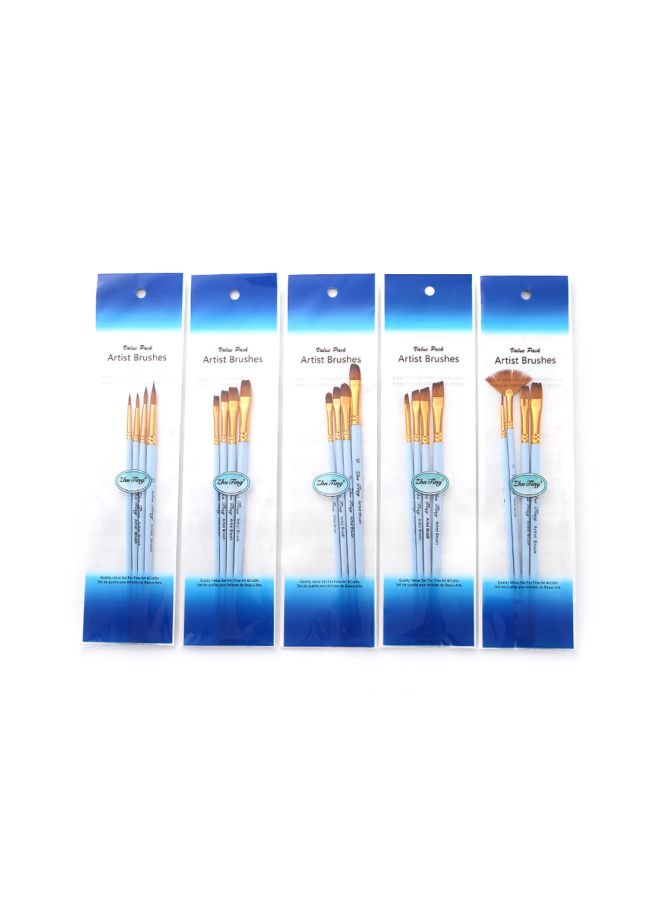 طقم فرش رسم للفنانين من 20 قطعة أزرقذهبي - Image 5