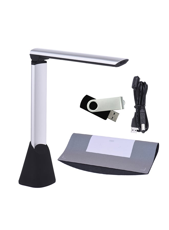 Generic - Portable High Speed USB Book Image Document Camera Scanner 10 Mega-pixel HD High-Definition Max. A4 Scanning Size with OCR Function LED Light for Classroom Office Library Bank White - Image 1