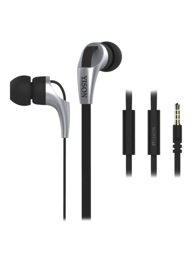 سماعات أذن داخلية ستيريو مع كابل مايكرو USB أسود