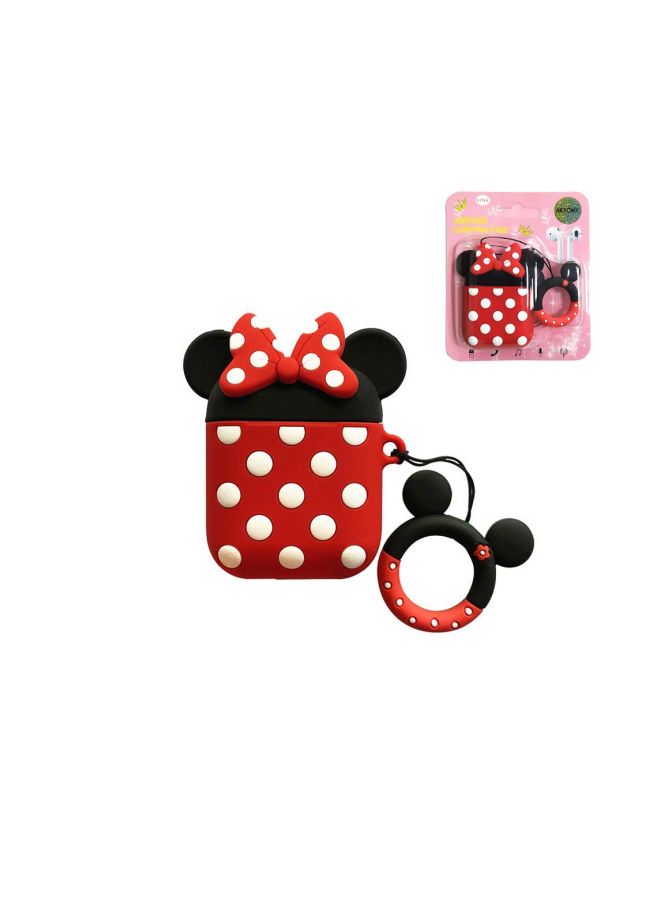 Minnie Mouse Printed Case For Apple AirPods Black/Red