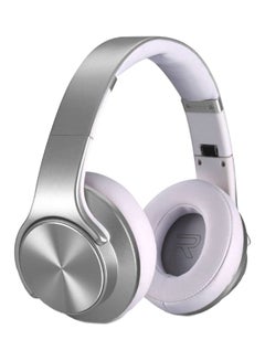 Bluetooth Over-Ear Headphones With Mic Silver/White
