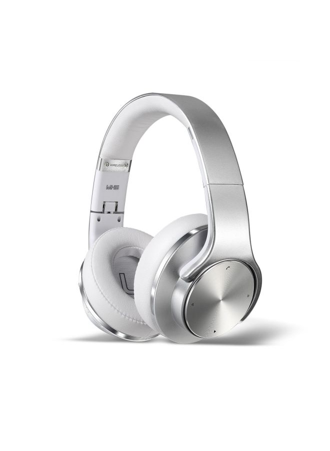 SODO - Bluetooth Over-Ear Headphones With Mic Silver/White - Image 1
