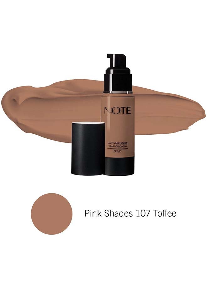 Note Mattifying Extreme Wear Foundation 107 Toffee - Image 2