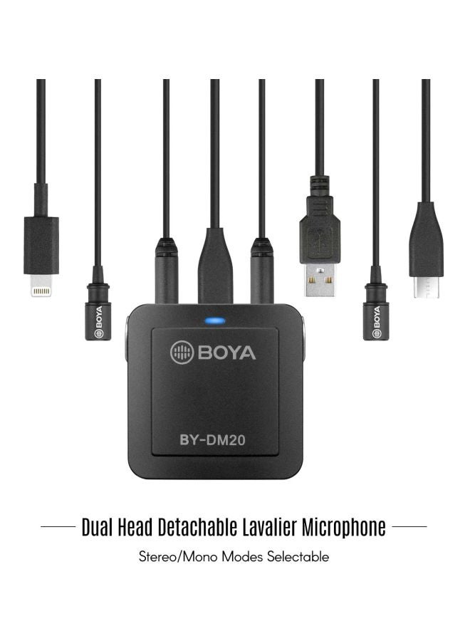 BOYA Dual Head Detachable Lavalier Microphone Kit Black - Image 3