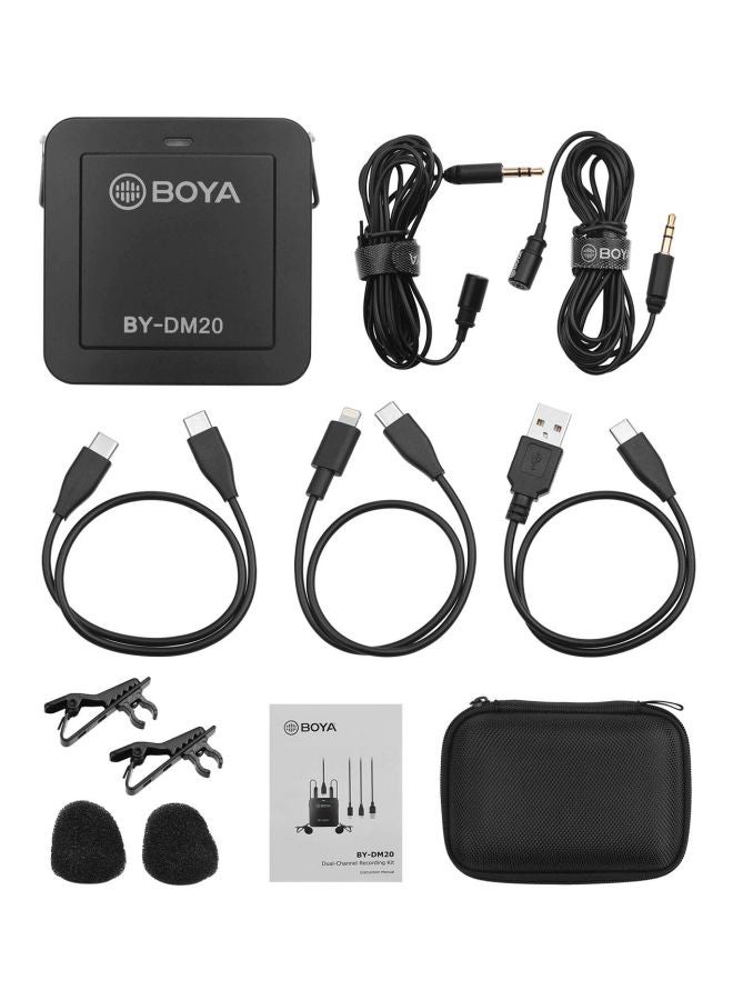 BOYA Dual Head Detachable Lavalier Microphone Kit Black - Image 4